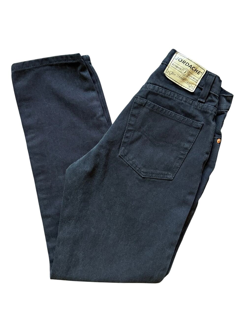 Vintage Jordache Black Tapered Jeans 100% Cotton High Rise Size 5/6 80s 90s